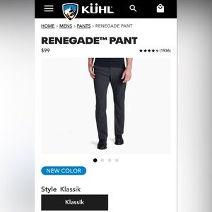 Men's Kuhl Black Pants